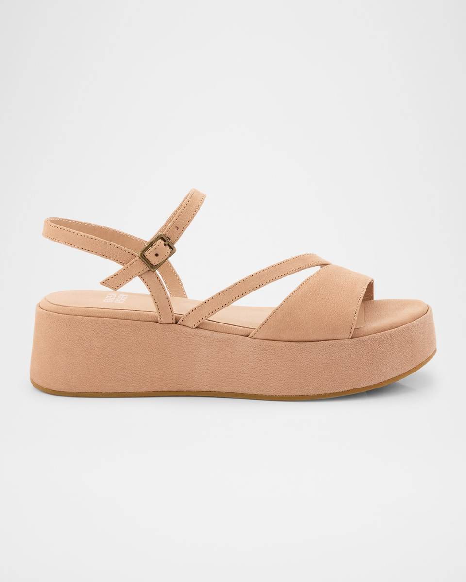 Dae Leather Asymmetrical Flatform Sandals